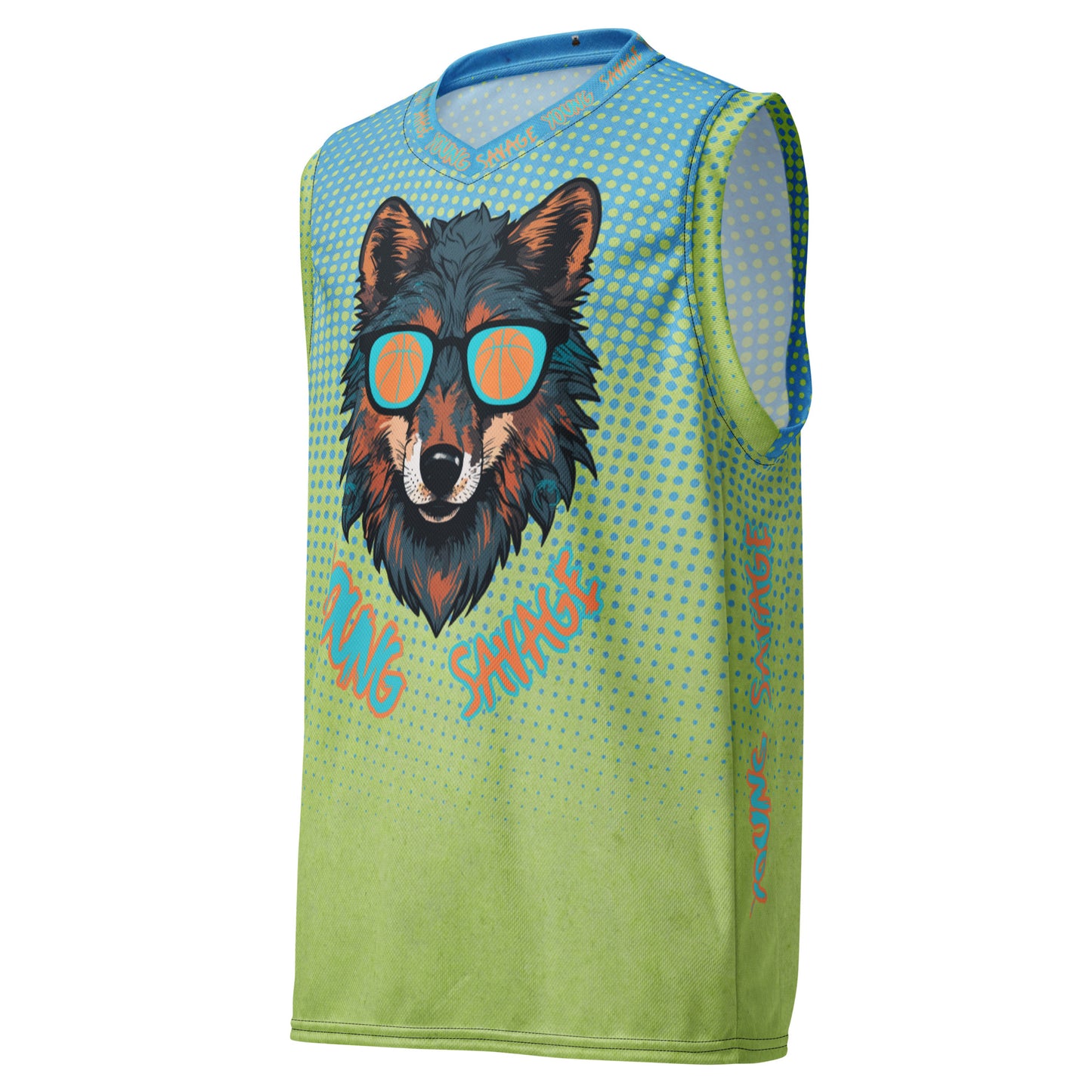 Young Savage Basketball - Recycled unisex basketball jersey