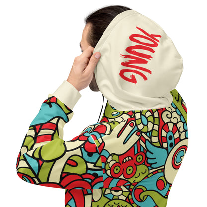 Hipster doodle Monster - Unisex Hoodie