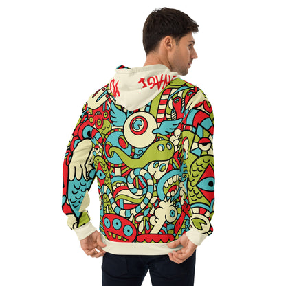 Hipster doodle Monster - Unisex Hoodie