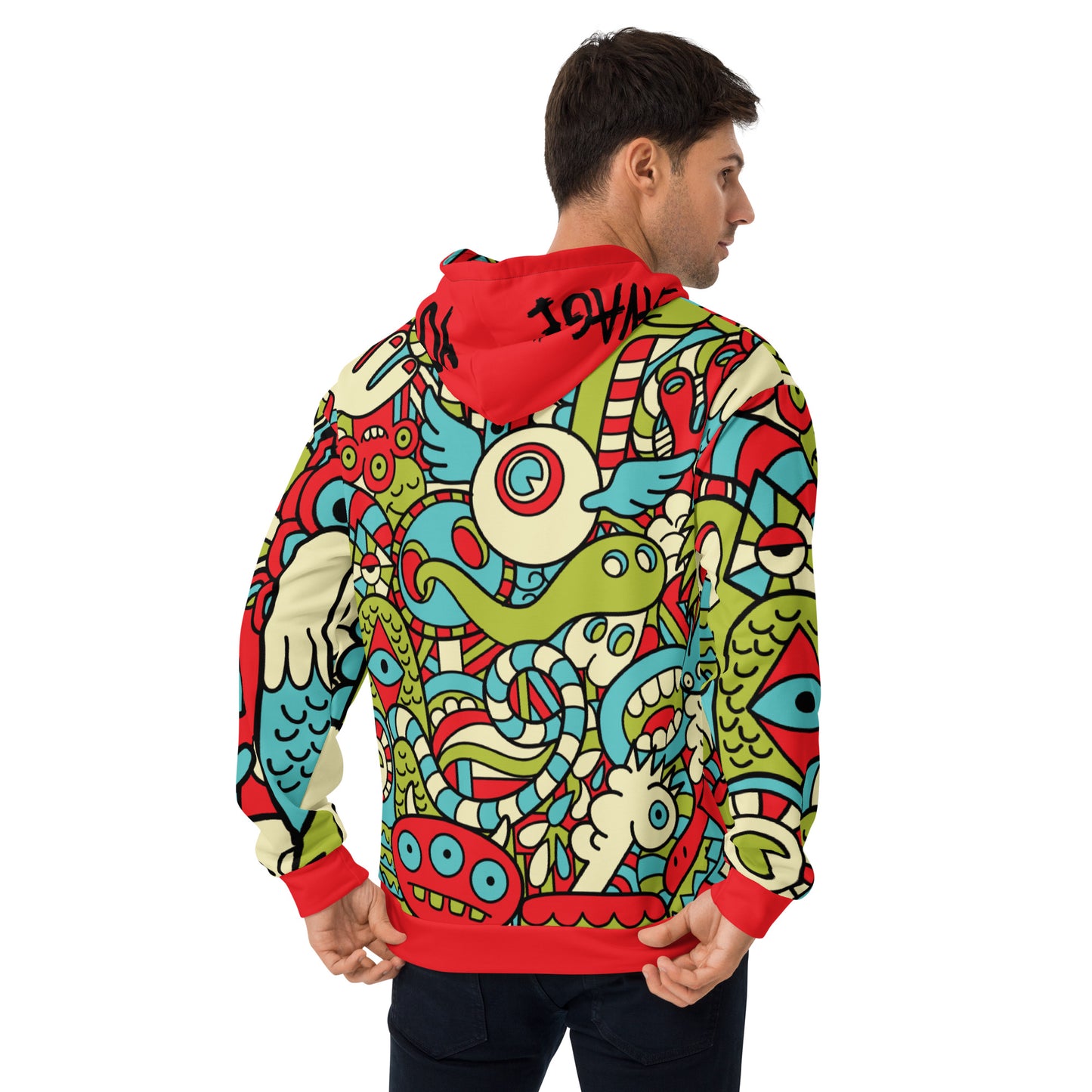 Hipster doodle Monster - Unisex Hoodie