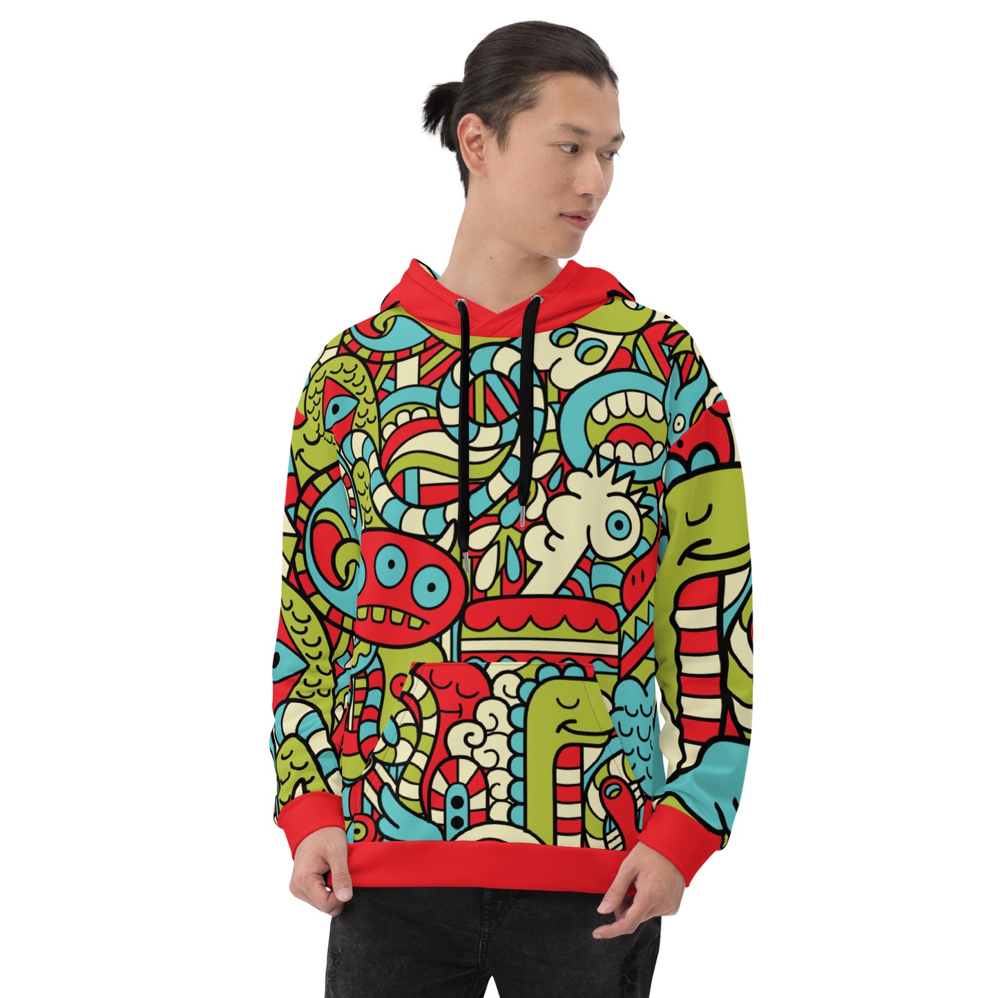 Hipster doodle Monster - Unisex Hoodie