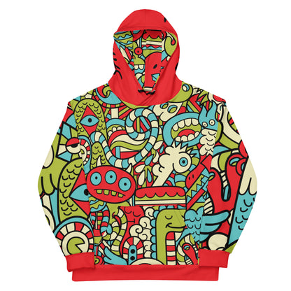 Hipster doodle Monster - Unisex Hoodie