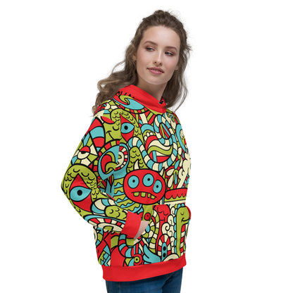 Hipster doodle Monster - Unisex Hoodie