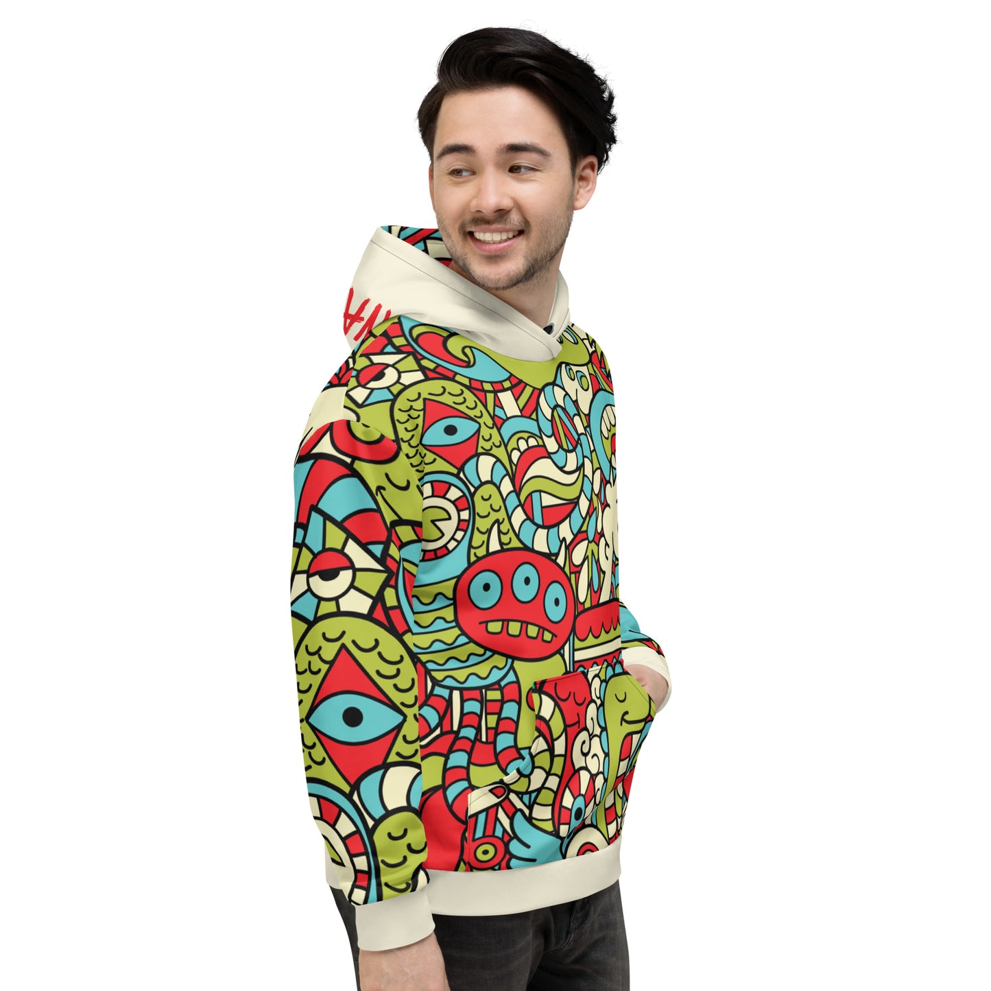 Hipster doodle Monster - Unisex Hoodie