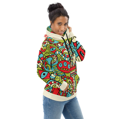 Hipster doodle Monster - Unisex Hoodie