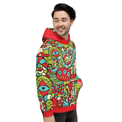 Hipster doodle Monster - Unisex Hoodie