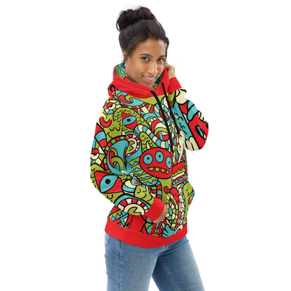 Hipster doodle Monster - Unisex Hoodie