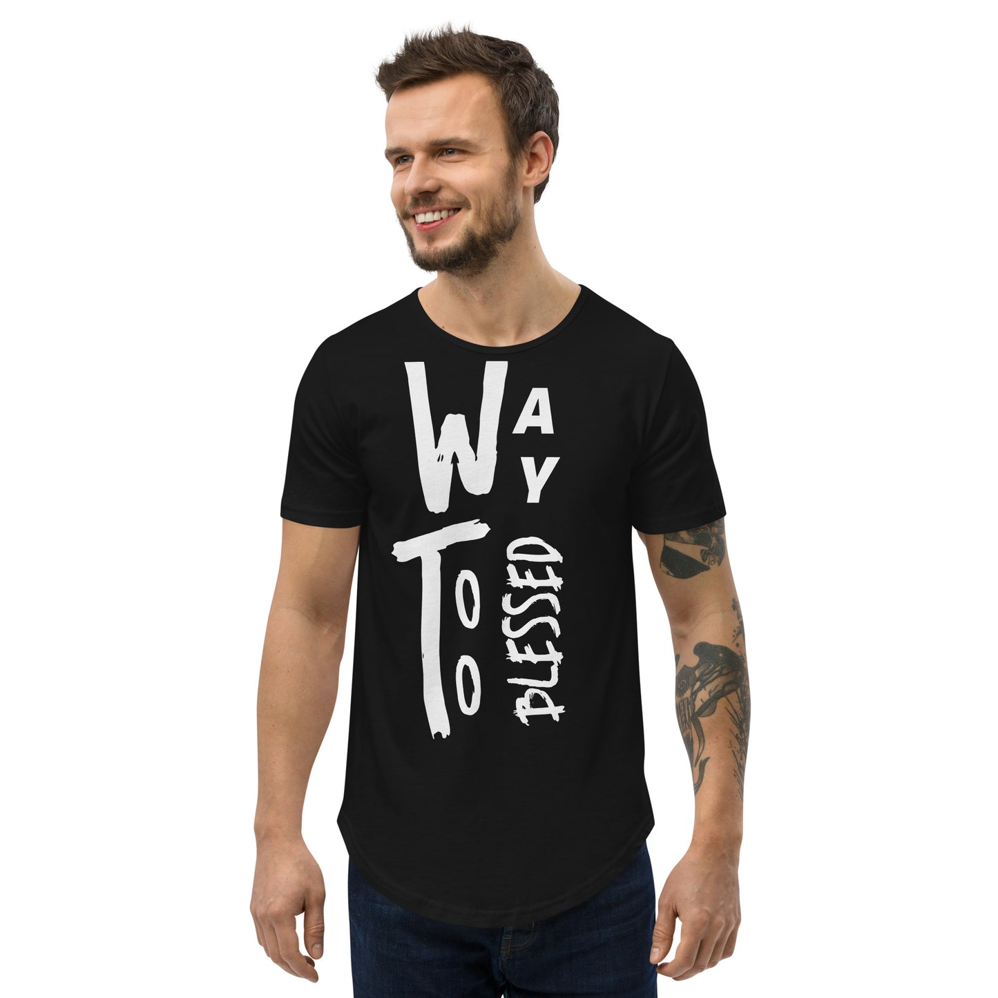 Way Too Blessed - Men's Curved Hem T-Shirt