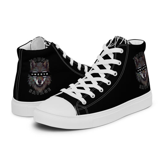 Black & White - Men’s high top canvas shoes