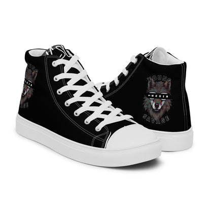 Black & White - Men’s high top canvas shoes