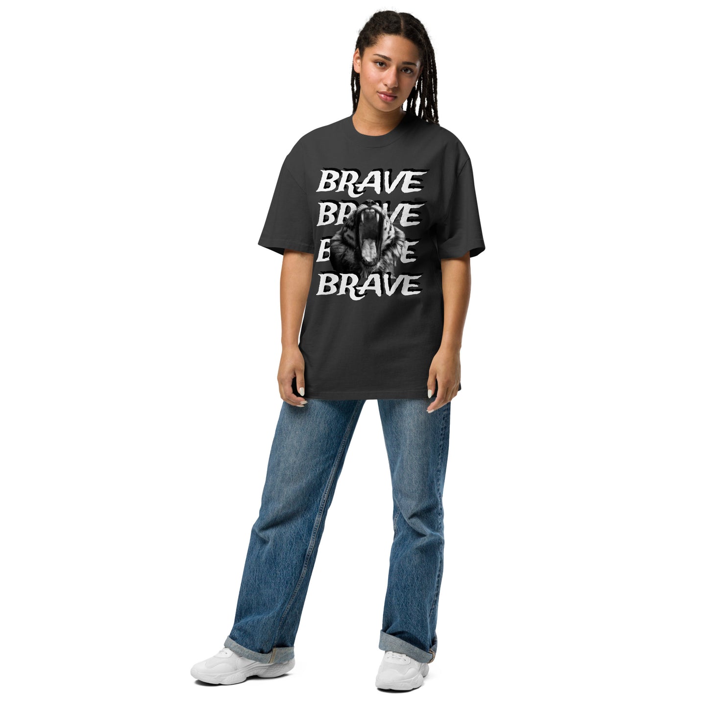 Brave - Oversized faded t-shirt