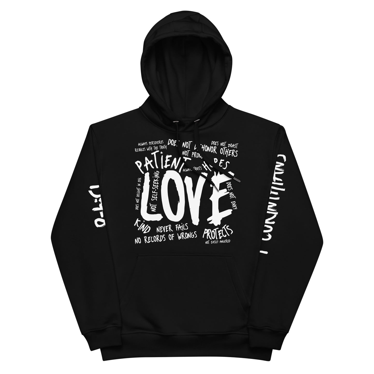Love 1 Corinthians 13:4-8 - Premium eco hoodie